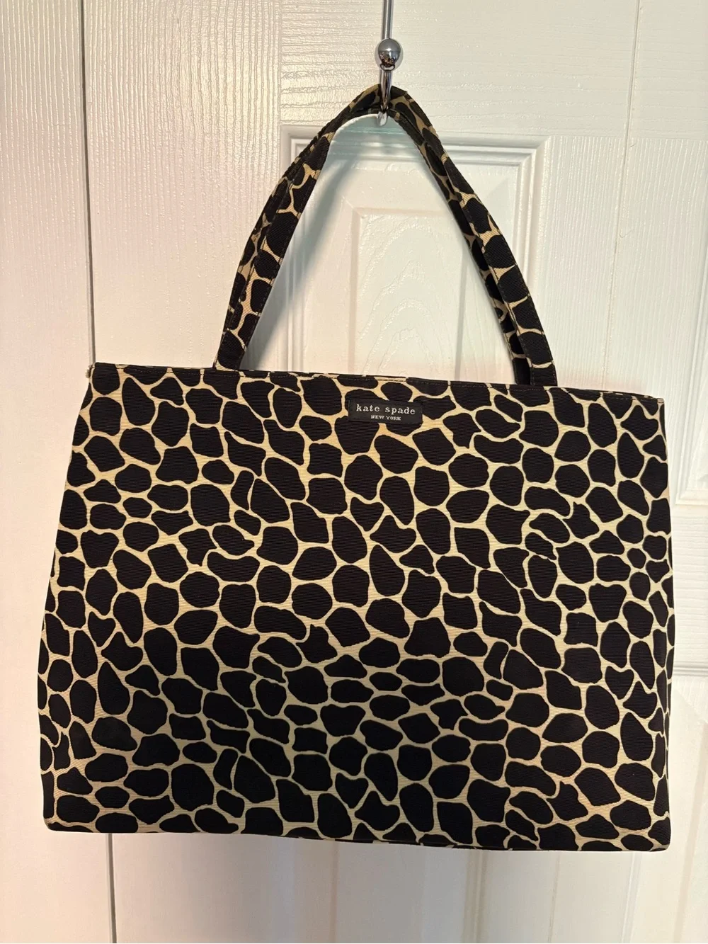 kate spade Black & Cream Giraffe Print Tote